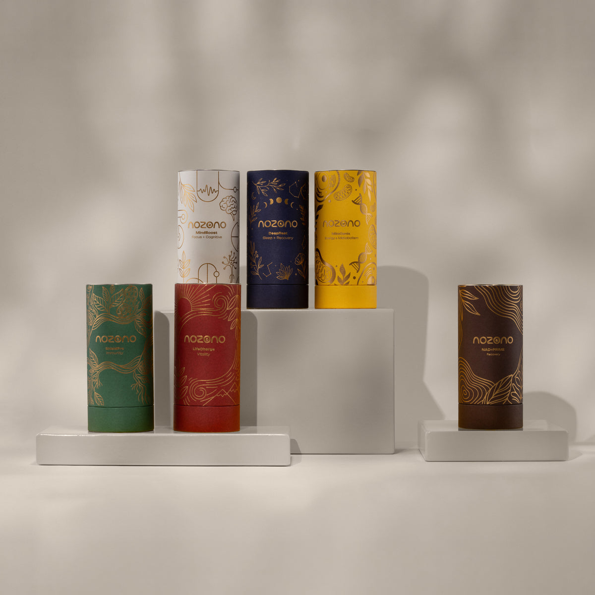 NOZONO Signature System – seis fórmulas, detalle del envase